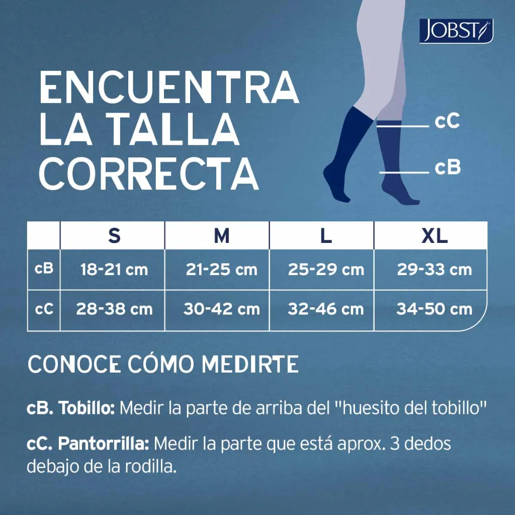Calcetín Compresivo Jobst For Men 20-30 mmHg Rodilla como medirse.webp