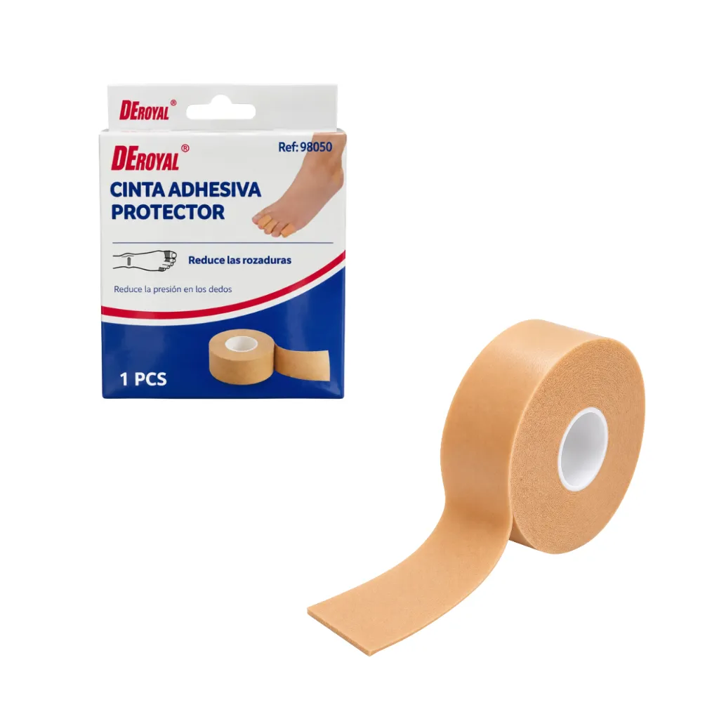 Cinta Adhesiva de Espuma Protectora para Talón y Piel DeRoyal caja.webp