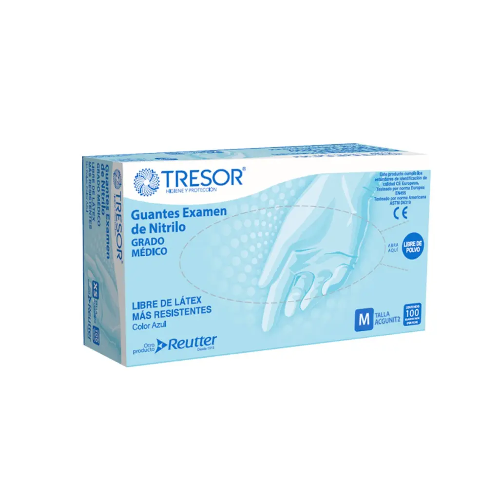 Guante Nitrilo Azul sin Polvo 100 unidades Tresor Ref. ACGUNIT.webp