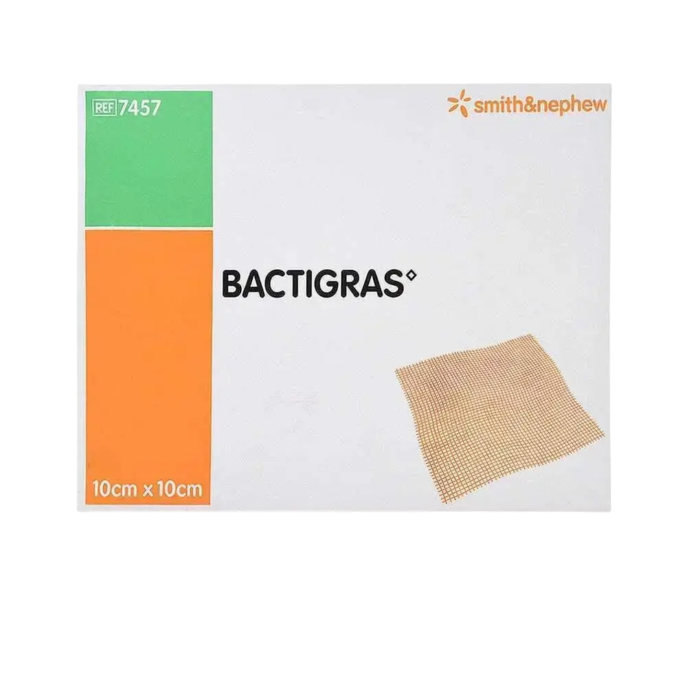 [7457] Apósito de Gasa Parafinada con Clorhexidina Bactigras 10x10 cm Smith & Nephew Ref. 7457.webp