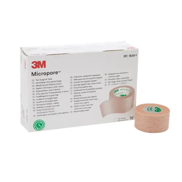 Cinta Adhesiva Papel Café Micropore 2.5 cm 3M caja.webp