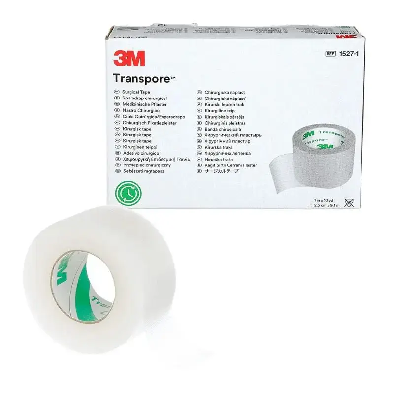 Cinta Adhesiva Plástica Transpore 2.5 cm 3M caja.webp