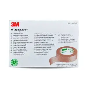 Cinta Adhesiva Papel Café Micropore 1.25 cm 3M caja.webp