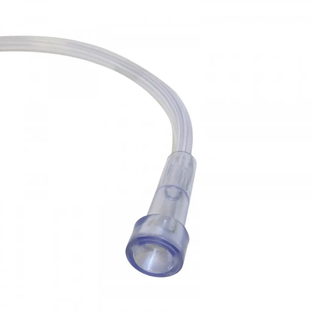 Naricera Bigotera Oxígeno Adulto Cranberry detalle tubo.webp