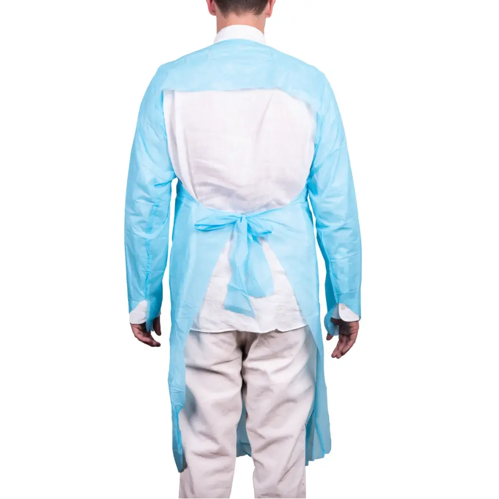 Pechera Plástica con Manga y Ojal en Pulgar 10 unidades Cranberry detalle.webp