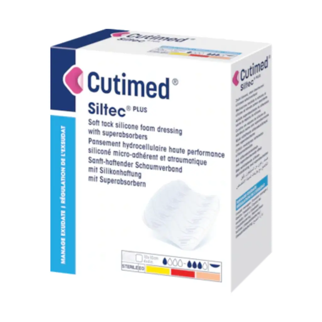 Apósito de Espuma Silicona Cutimed Siltec Plus 10x10 cm caja.webp