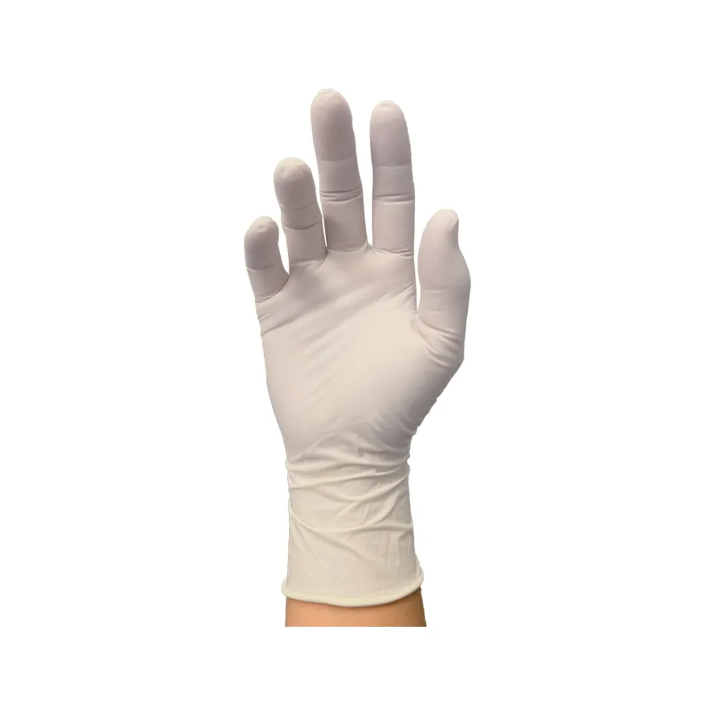 Guante Látex Libre de Polvo 100 unidades Tresor en uso.webp
