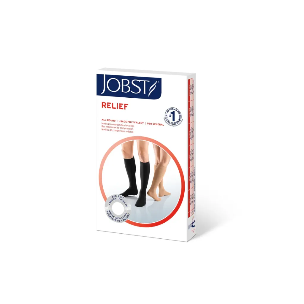 Media Compresiva Jobst Relief 30-40 mmHg Rodilla Punta Abierta.webp