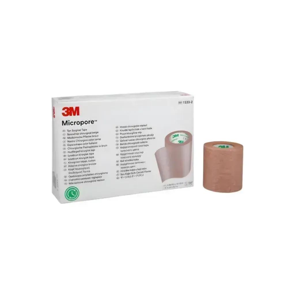 Cinta Adhesiva Papel Café Micropore 5 cm 3M  caja.webp