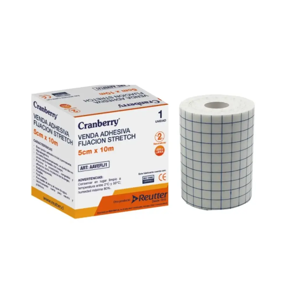 Gasa No Tejida Adhesiva Stretch 5 cm x 10 m Cranberry (Tipo Fixomull)