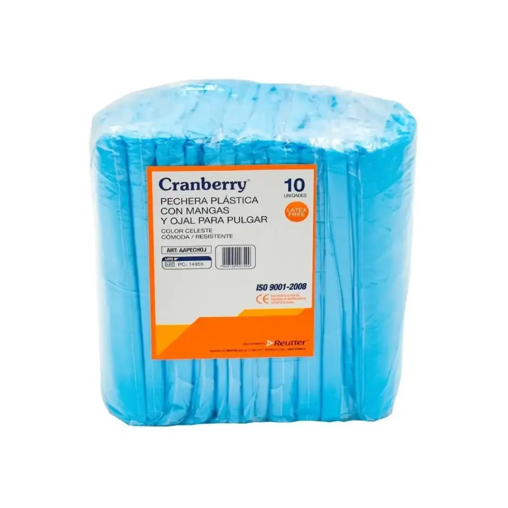 [AAPECHOJ] Pechera Plástica con Manga y Ojal en Pulgar 10 unidades Cranberry