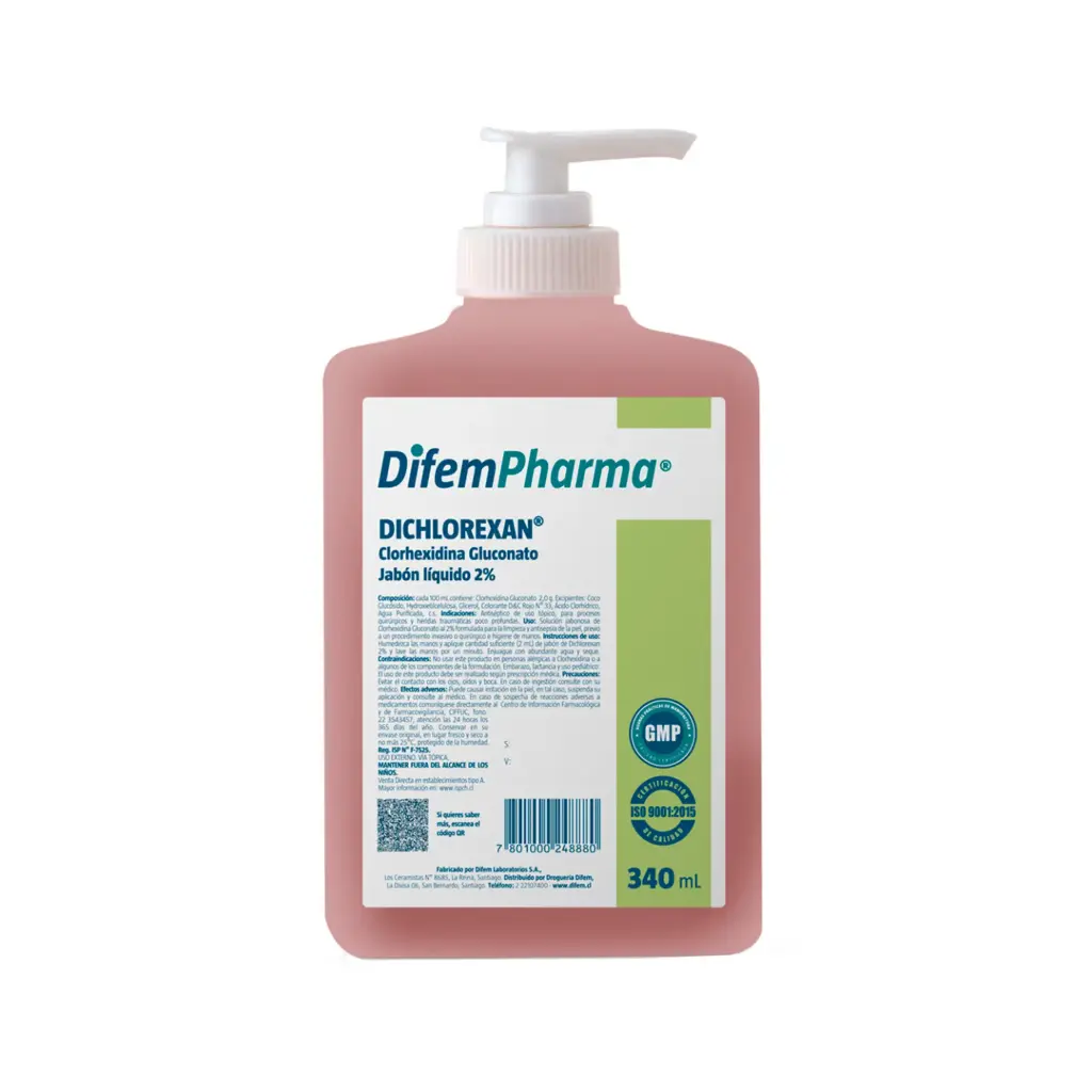 Jabón Líquido Dichlorexan 2% 340 ml Difempharma