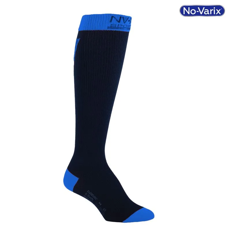 [7700113] Calcetín Compresivo Sport No-Varix Negro/Azul 15-20 mmHg (S)