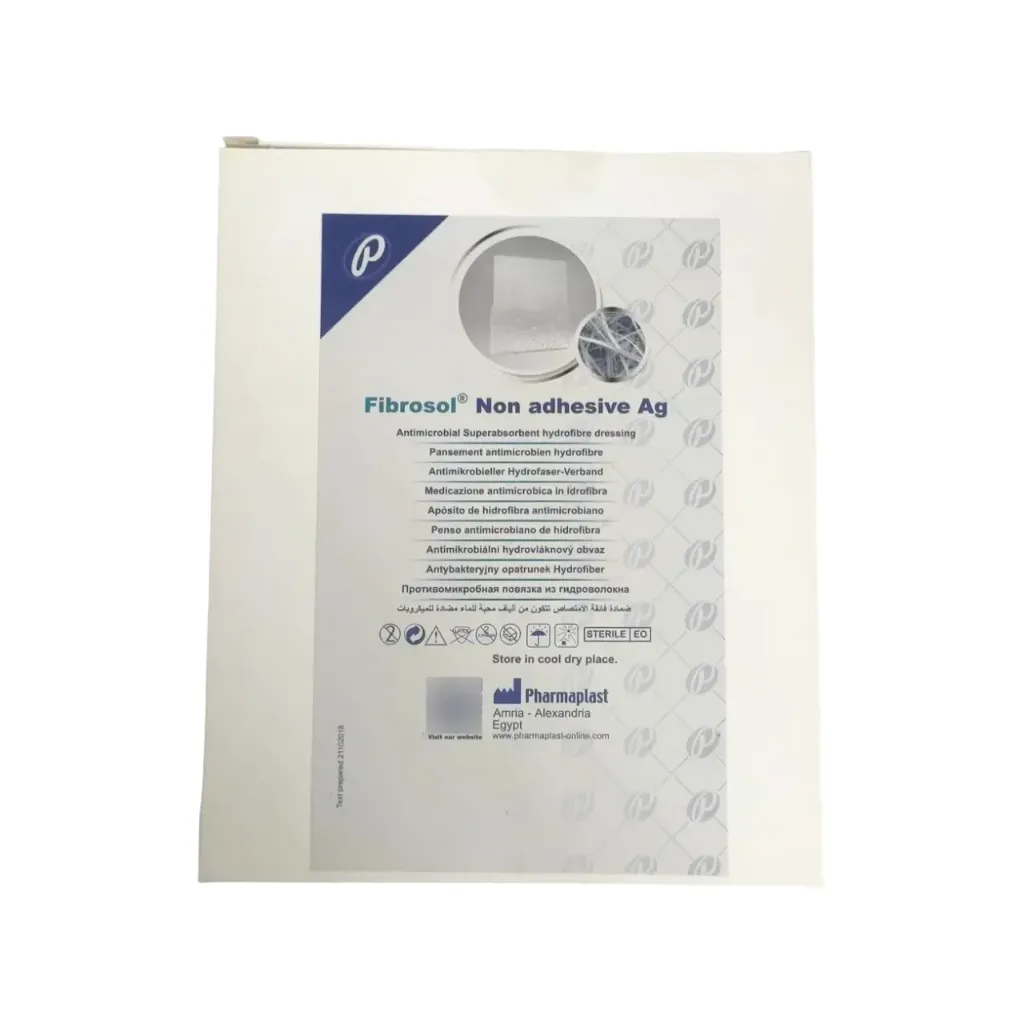 Apósito Hidrofibra Superabsorbente No Adherente Fibrosol Ag 10x10 cm Pharmaplast
