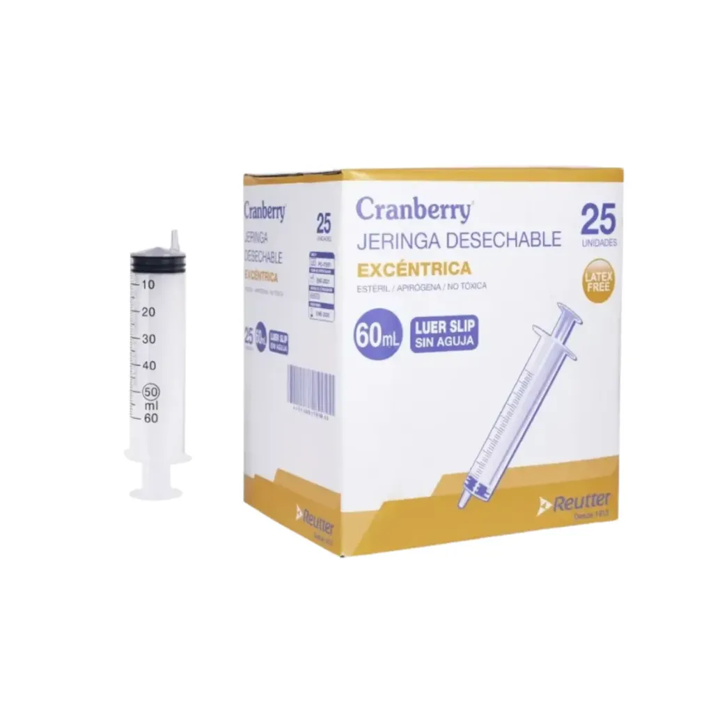 [AAJECR60] Jeringa Punta Excentrica 60 cc sin Aguja Cranberry