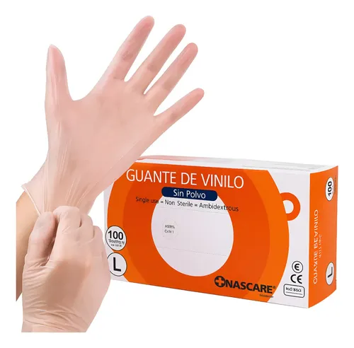Guantes de Vinilo sin Polvo 100 Unidades Nascare