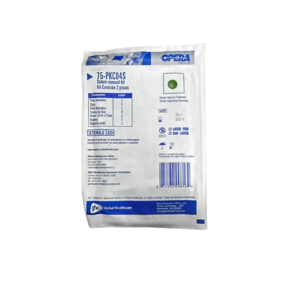 [75-PKC04S] Kit de Curación Desechable Estéril 2 Pinzas OPERA