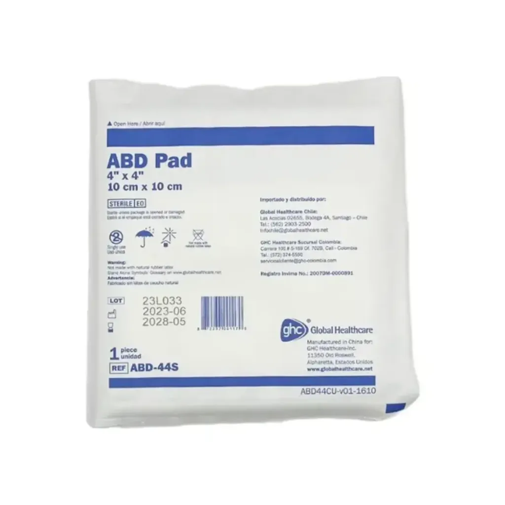 [ABD-44S] Apósito de Gasa No Tejida Estéril ABD PAD 10x10 cm GHC