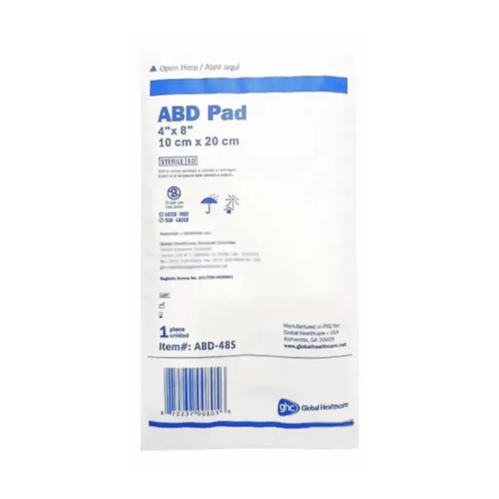 [ABD-48S] Apósito de Gasa No Tejida Estéril ABD Pad 10x20 cm GHC