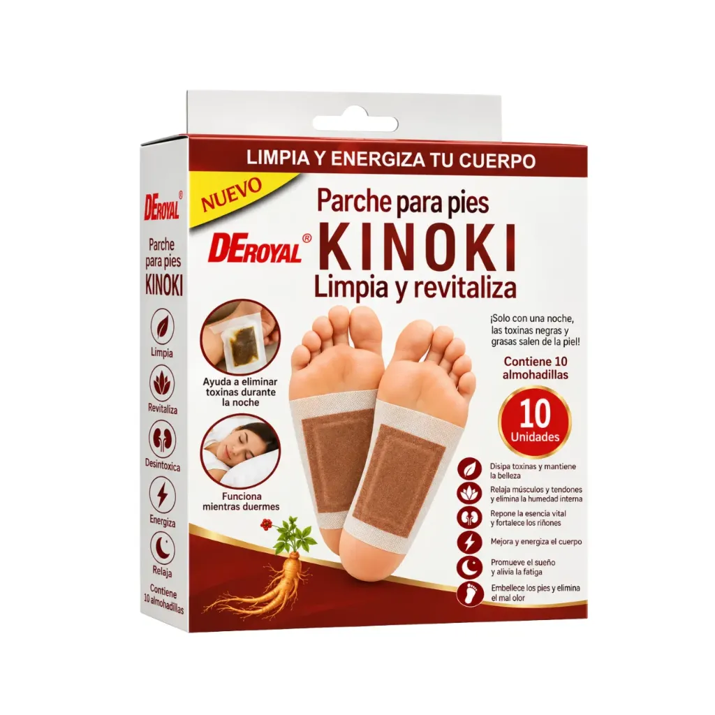 Parche Revitalizantes Pies Kinoki Jengibre 10 unidades DeRoyal