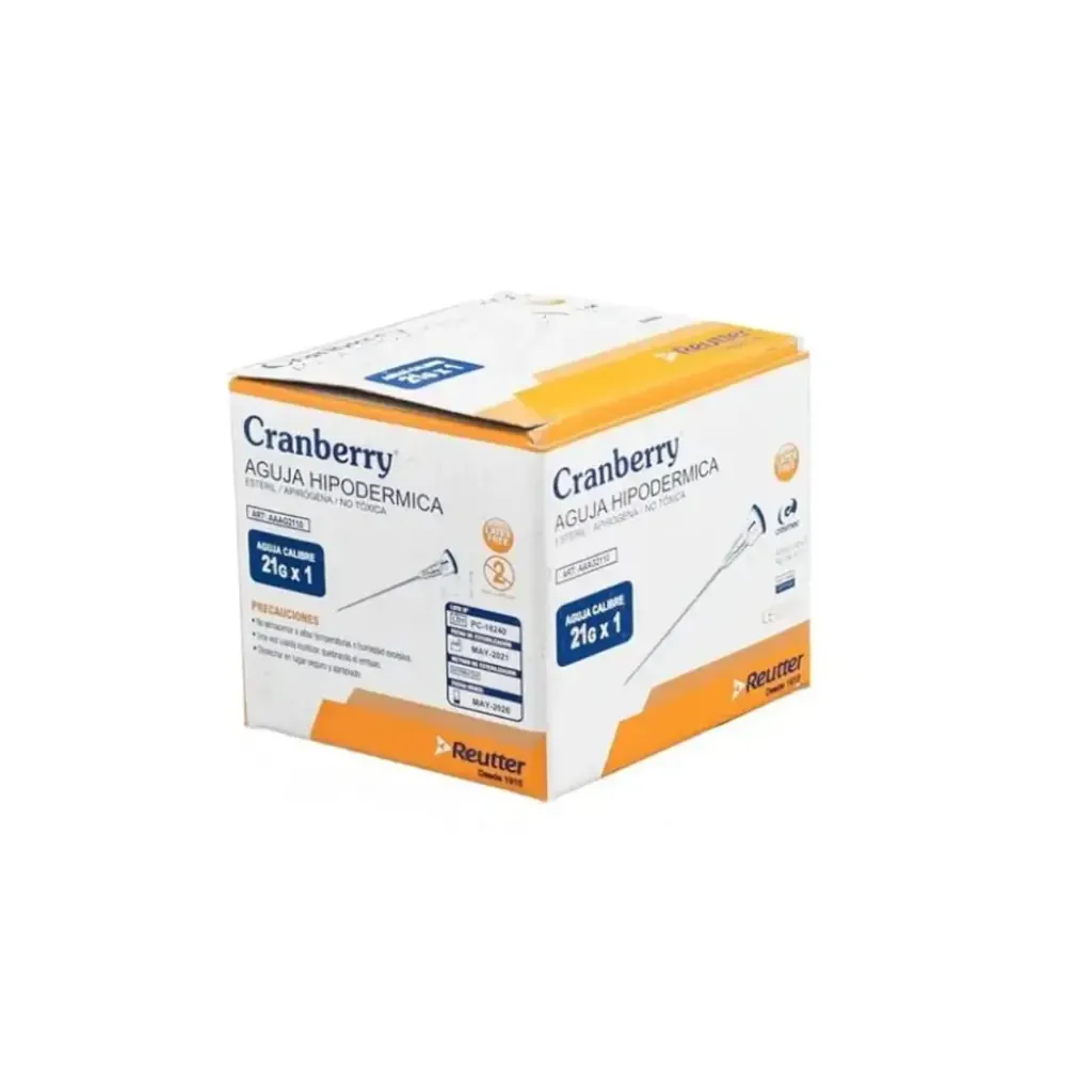 [AAAG2110] Aguja Hipodérmica 21G x 1 Cranberry
