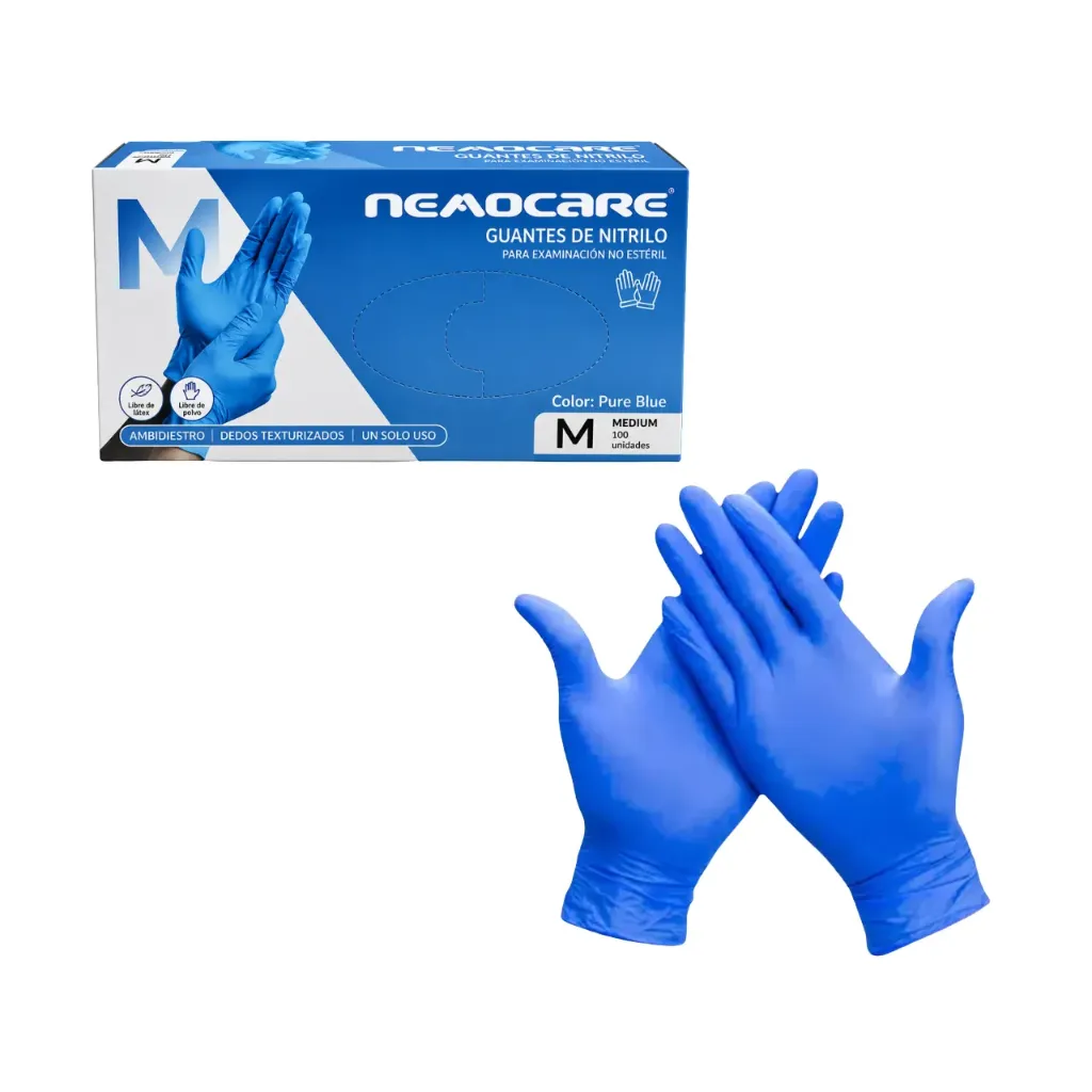 Guantes de Nitrilo Azul sin Polvo 100 unidades Nemo