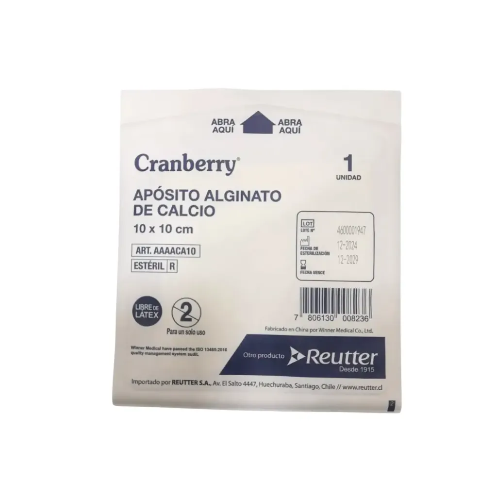[AAAACA10] Apósito Alginato de Calcio 10x10 cm Cranberry 