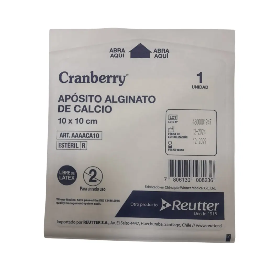 Apósito Alginato de Calcio 10x10 cm Cranberry 