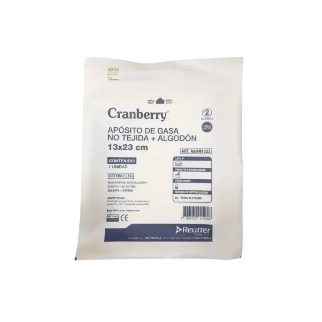 [AAAN1323] Apósito de Gasa No Tejida + Algodón Estéril 13x23 cm Cranberry