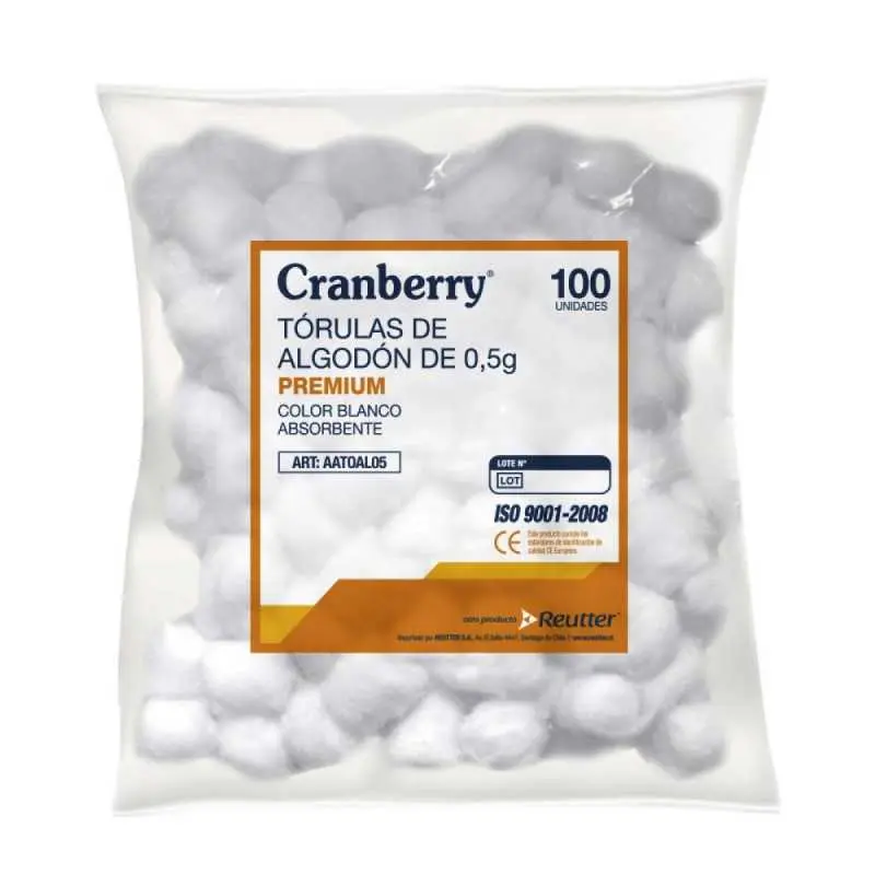 [AATOAL05] Tórulas de Algodón 0,5 gr 100 unidades Cranberry
