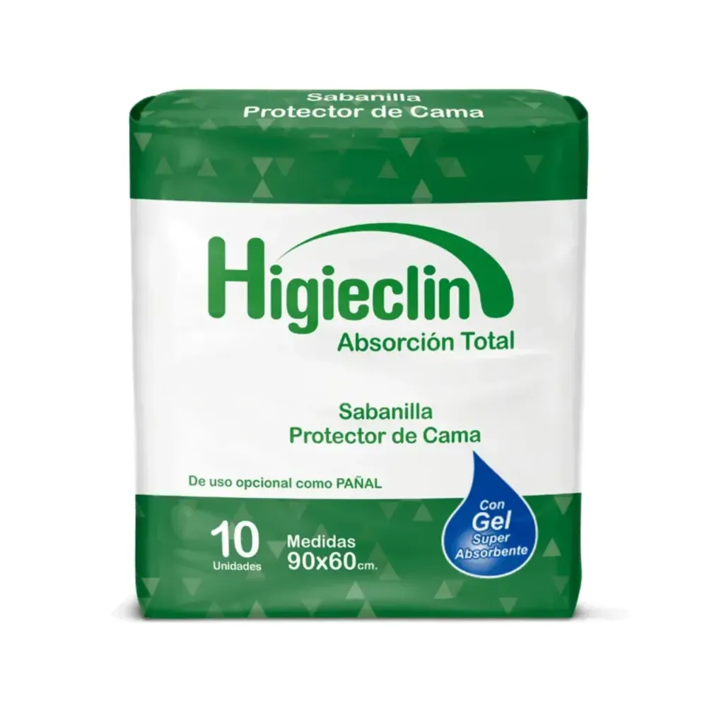 Sabanilla con Gel 90x60 cm Higieclin 10 unidades 