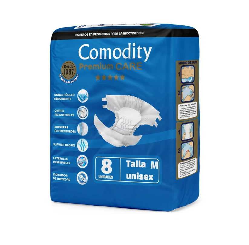 Pañal Comodity Premium Care M 8 unidades