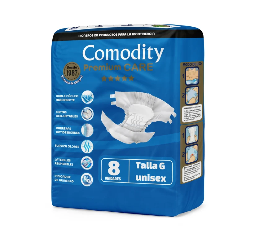 Pañal Comodity Premium Care G 8 unidades