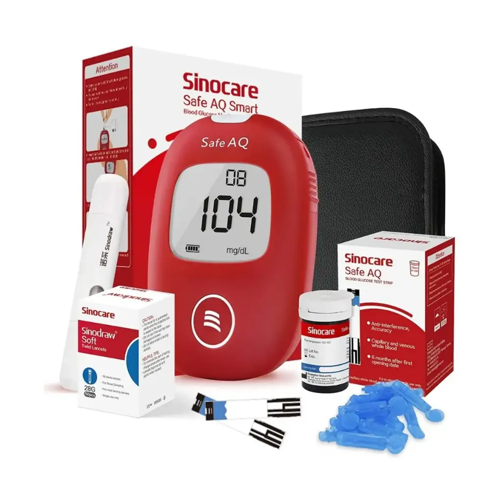 Kit Glucómetro Sinocare Safe AQ Smart + 50 tiras + 50 lancetas