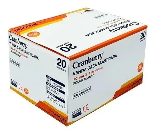 [AAVEGA03] Venda Gasa Elasticada 10 cm x 4 m 20 unidades Cranberry  