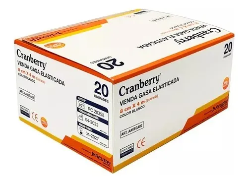 [AAVEGA02] Venda Gasa Elasticada 8 cm x 4 m 20 unidades Cranberry 