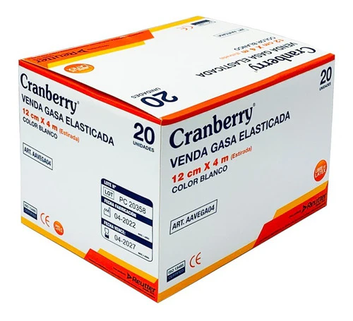 Venda Gasa Elasticada 12 cm x 4 m 20 unidades Cranberry