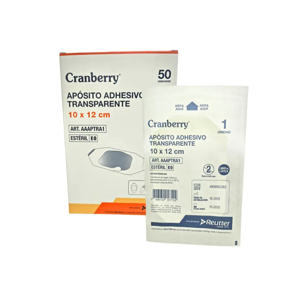 [AAAPTRA1] Apósito Transparente Impermeable 10x12 cm 50 unidades Cranberry