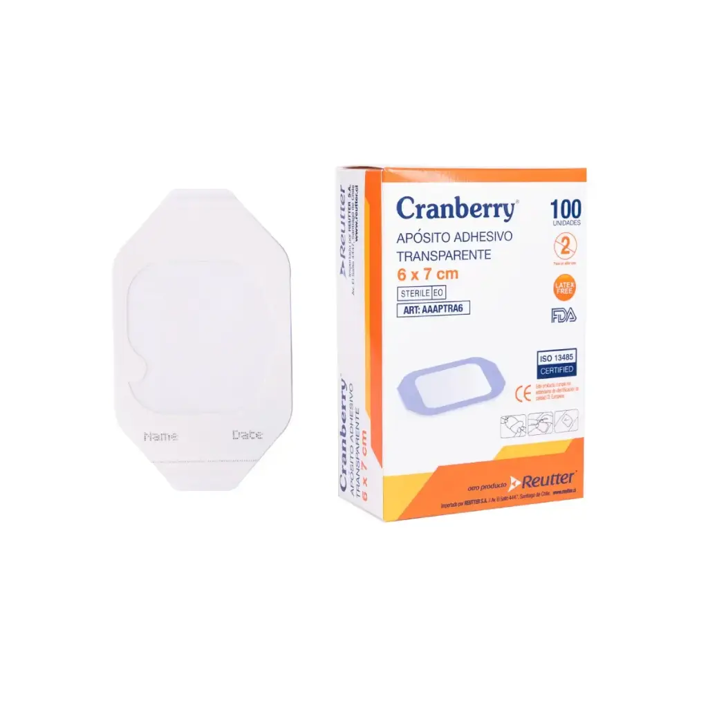 [AAAPTRA6] Apósito Transparente Impermeable 6x7 cm 100 unidades Cranberry