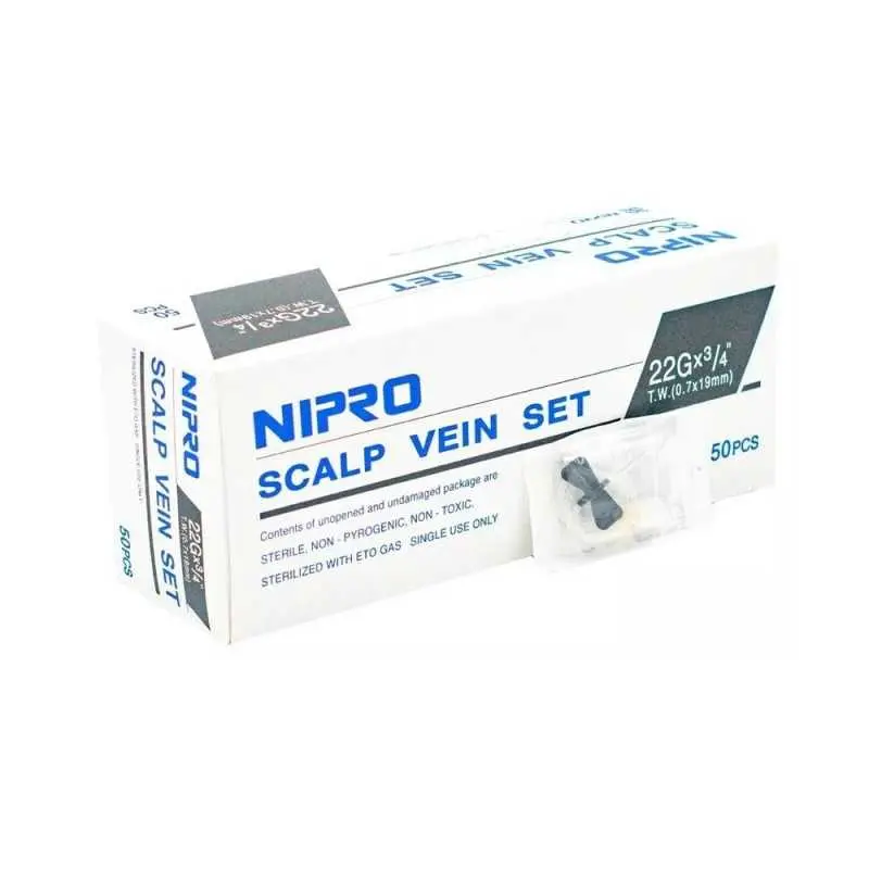 Mariposa Scalp Vein 22G x 3/4 50 unidades Nipro