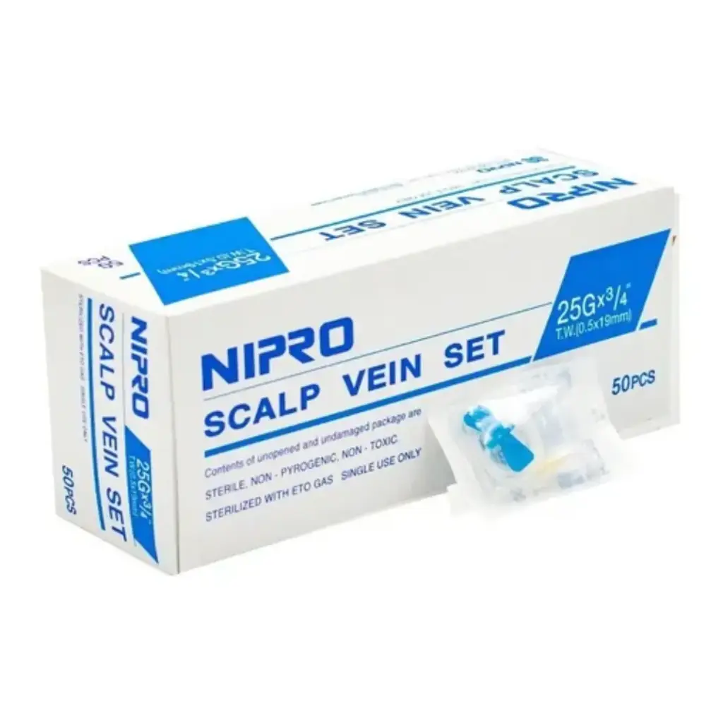 Mariposa Scalp Vein 25G x 3/4 50 unidades Nipro