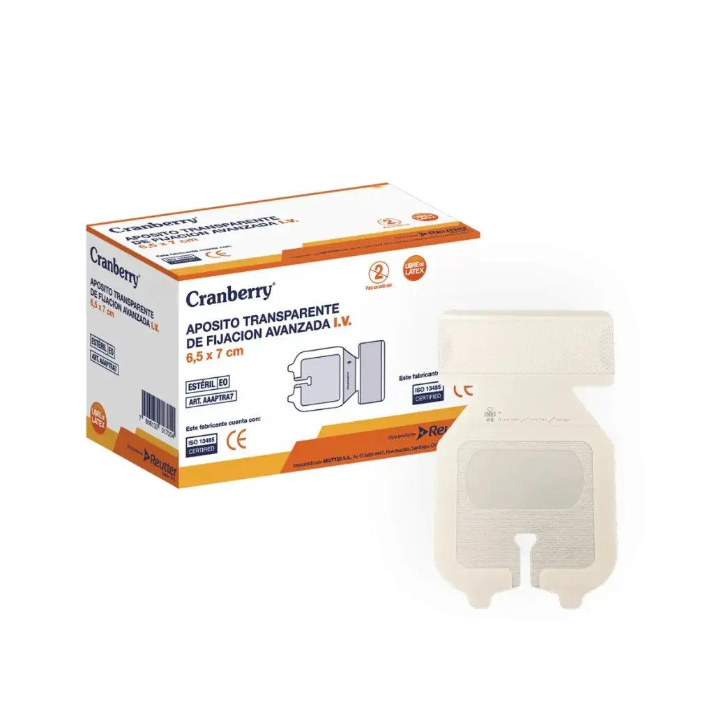 [AAAPTRA7] Apósito Transparente Fijación Avanzada I.V 6.5 x 7 cm Cranberry 