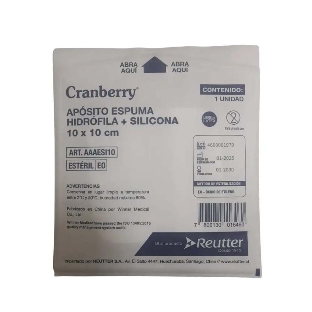 Apósito Espuma Hidrófila + Silicona 10x10 cm Cranberry   