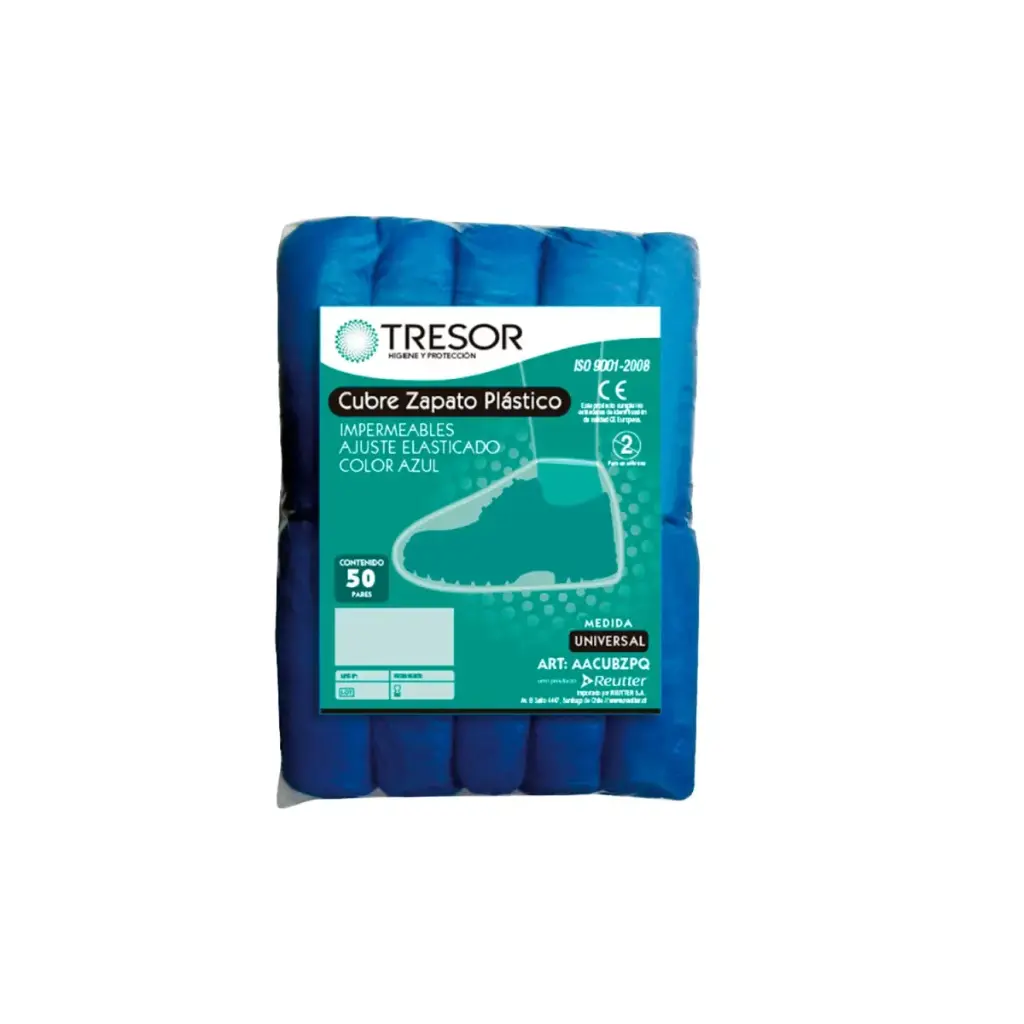 Cubre Calzado Azul Plástico 100 unidades Tresor