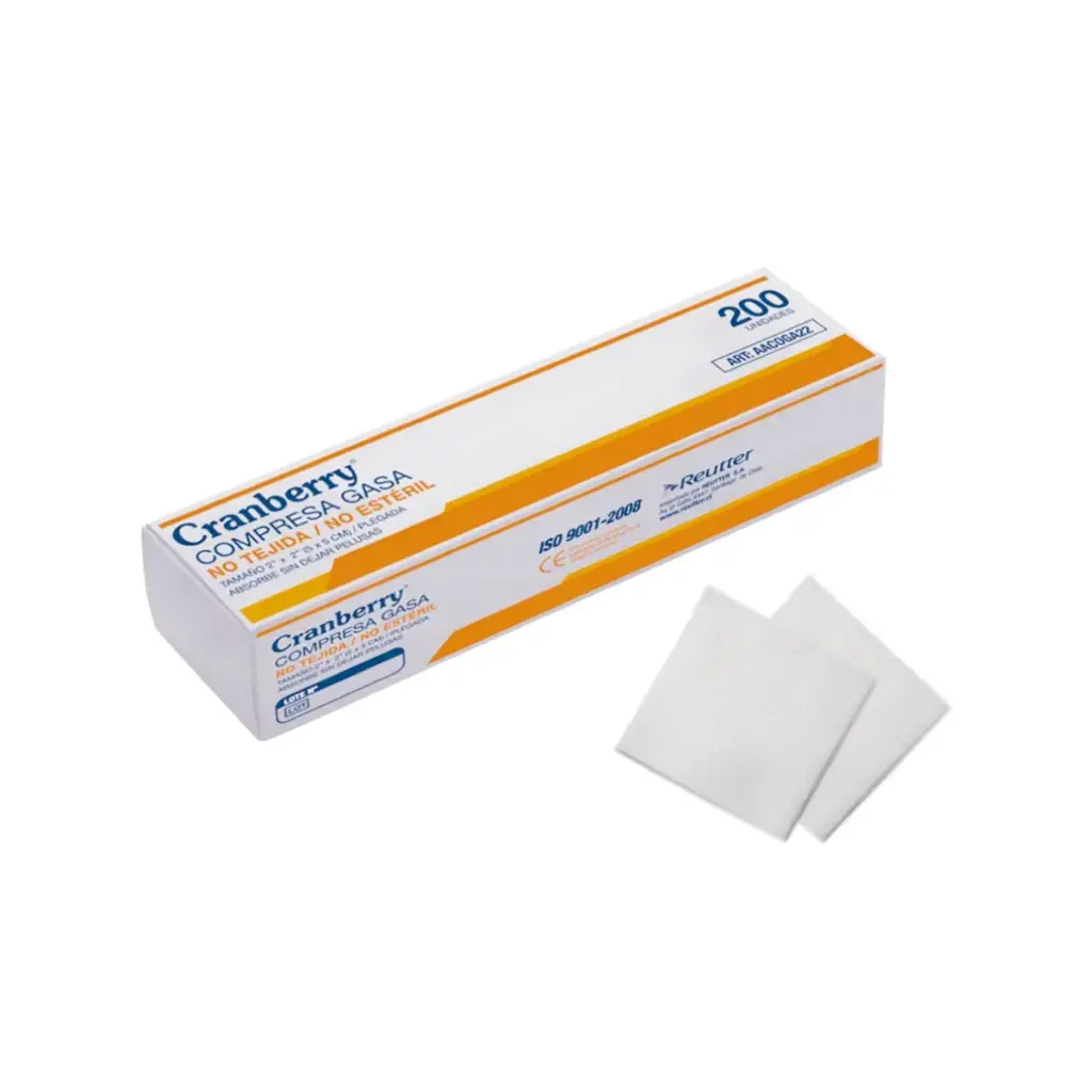 [AACOGA22] Gasa No Tejida No Estéril 5x5 cm 200 unidades Cranberry