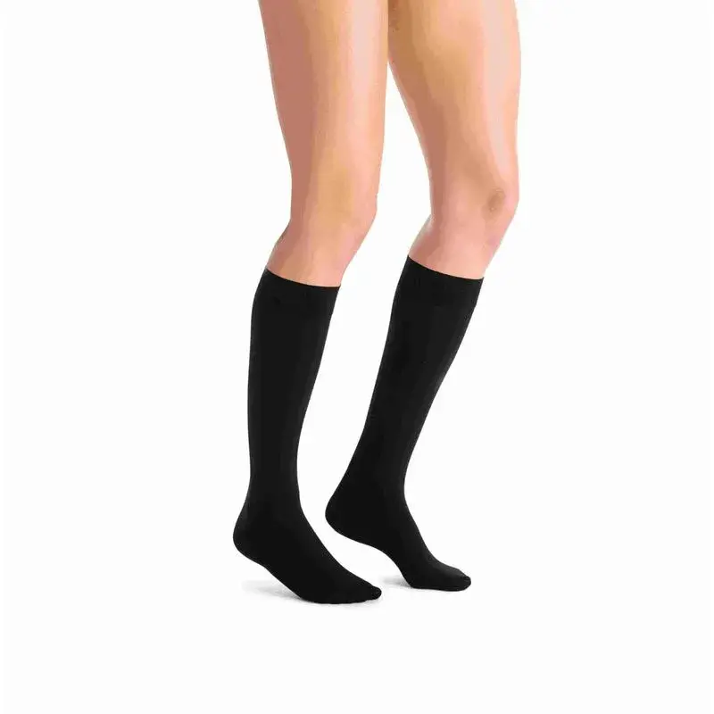 [7867805] Media Compresiva Jobst Opaque 15-20 mmHg Rodilla Punta Cerrada  (S, Negro)