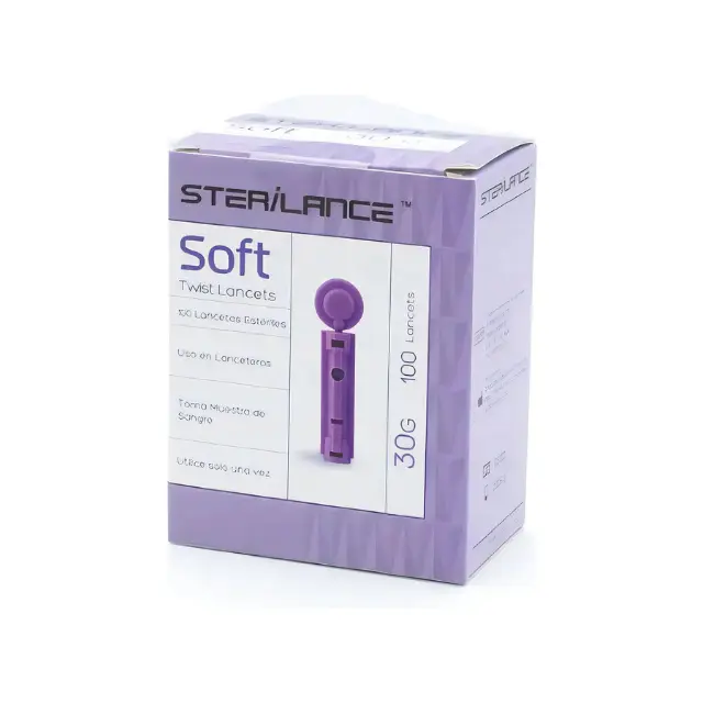 Lanceta Soft Twist Lancets 30G 100 unidades 