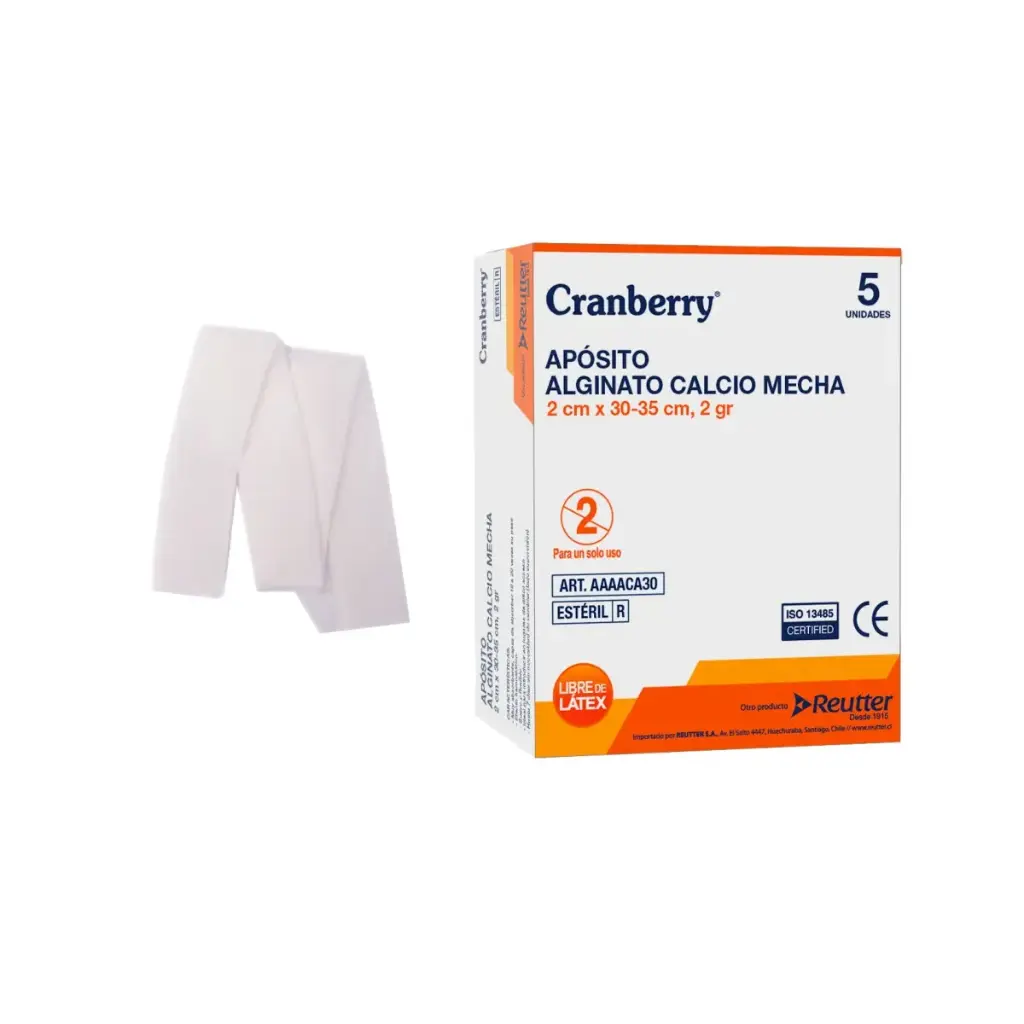 Apósito Alginato de Calcio Mecha 2x30 cm 5 unidades Cranberry