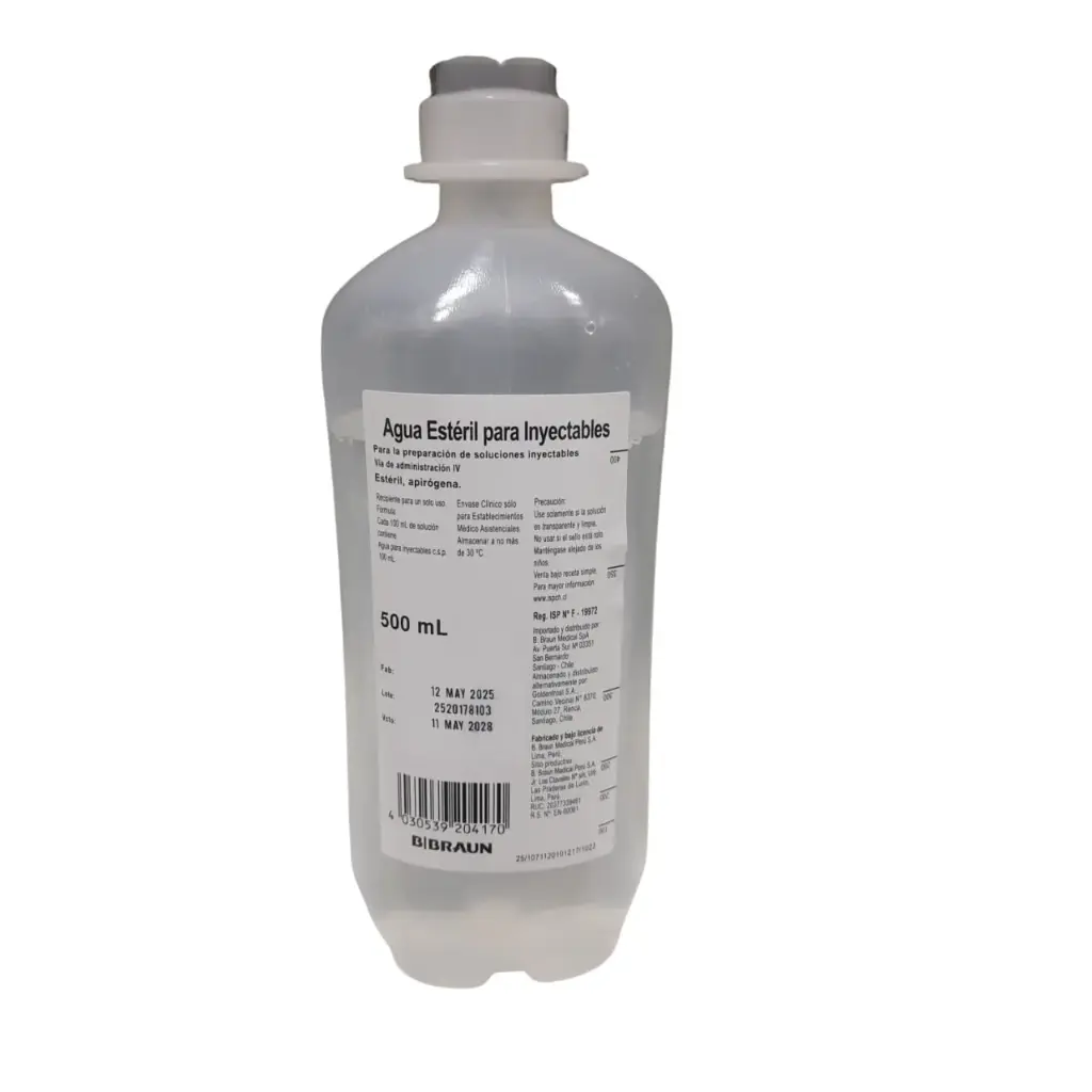 Agua Estéril Inyectable 500 ml BBraun 