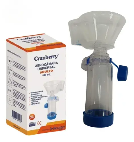 [AAAECAAD] Aerocámara Adulto 180 ml Cranberry